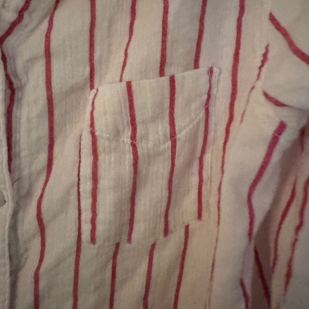 Sanctuary’s Striped Button-Up Shirt with Red Accents- size small - Picture 4 of 5